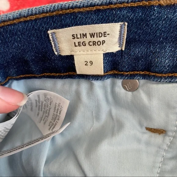 NWT Madewell Slim Wide-Leg Crop High Rise Jeans in Reggie Wash Size 29 - Picture 5 of 10